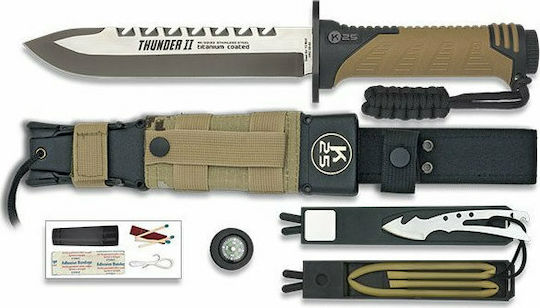K25 Thunder II Нож За Survival Кафяв С Калъф