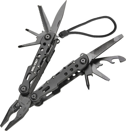 Mil-Tec Black Cobra Πολυεργαλείο με Μηχανισμό Κλειδώματος Μαύρο σε Θήκη Large