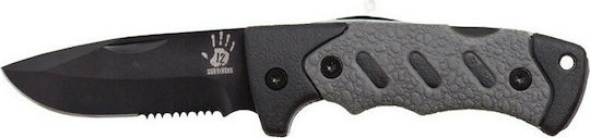 Survivors Folding Pocket Knife Gray with Sheath 21120