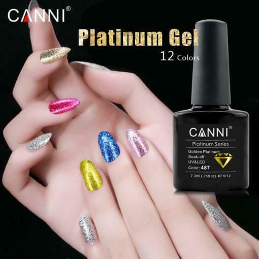 Canni Platinum Ημιμόνιμο Βερνίκι Νυχιών 482 με Glitter 7.3ml