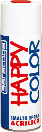 Saratoga Σπρέι Βαφής Happy Smalto Acrylic Οικιακών Συσκευών με Γυαλιστερό Εφέ Λευκό 400ml