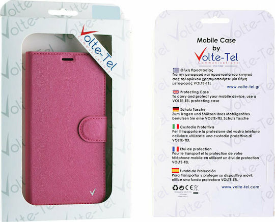 Volte-Tel 5.5" Silk Leather-tpu Book Synthetic Leather Pink (iPhone 8/7 Plus)