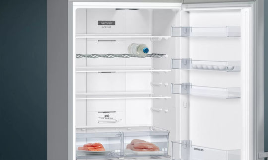 Siemens Combină frigorifică 438lt NoFrost Î203xL70xA67cm. Inox KG49NXIEP
