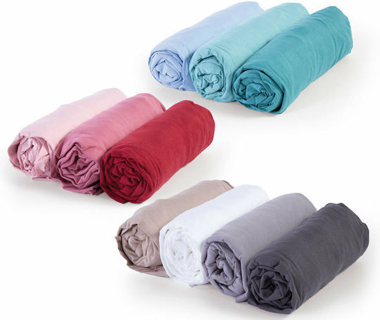 Nef-Nef Homeware Jersey Σεντόνι Υπέρδιπλο με Λάστιχο 160x200+30εκ. 726 Light Gray