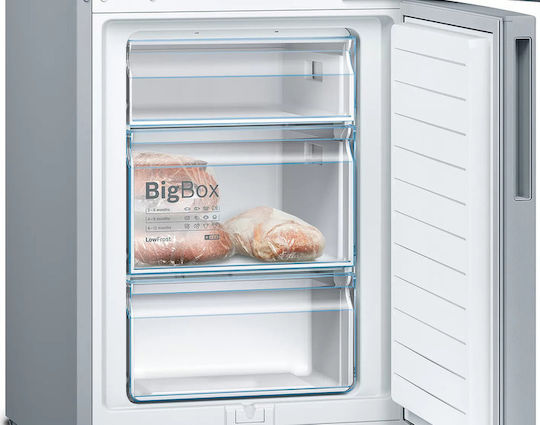 Bosch Kühl-Gefrierkombination 308Es H186xB60xT65cm. Metal Look KGV36VLEAS