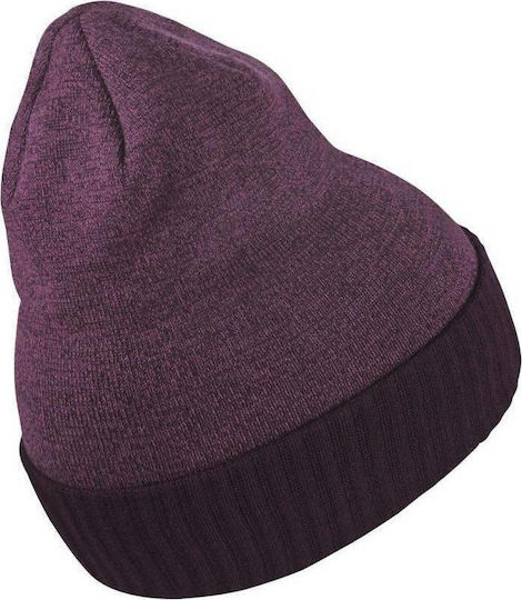 Beanie Γυναικείος Σκούφος με Rib Πλέξη σε Μωβ χρώμα
