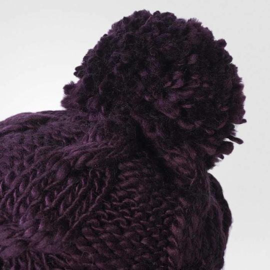 Pom Pom Beanie Frauen Beanie Gestrickt in Lila Farbe