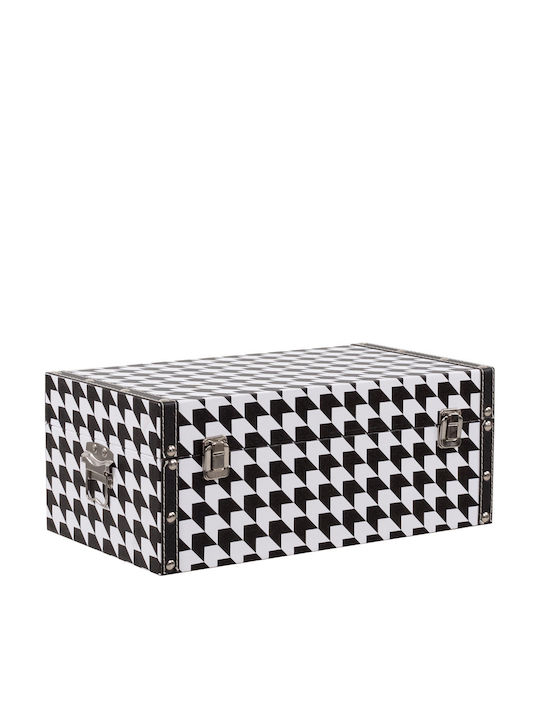 Liberta Ferre Set Decorative Trunks Wooden Black 4 Pieces 64x40x40cm