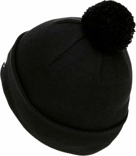 Velly Pom Pom Beanie Unisex Beanie Knitted in Black color
