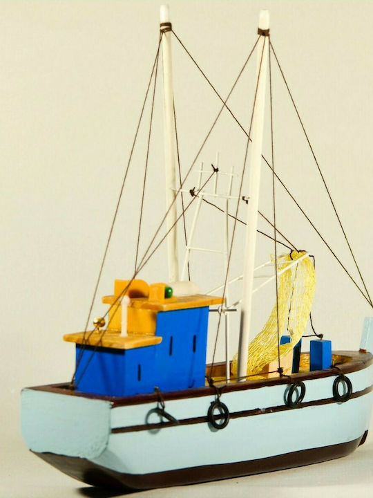 Vintage Weihnachtsboot Fischkutter Holz 33x31cm