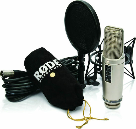 Rode NT2-A Σετ Πυκνωτικό Μικρόφωνο XLR Shock Mounted για Φωνητικά σε Χρυσό Χρώμα