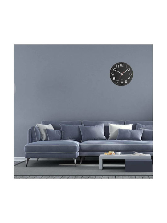 TFA Radio Wall Clock Стенен часовник Пластмаса Черен Ø31см