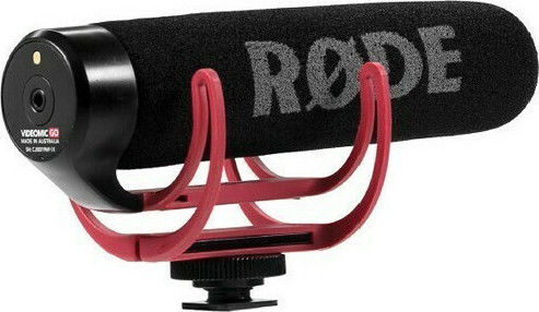 Rode VideoMic GO Condenser (Small Diaphragm) Microphone 3.5mm Shock Mounted for Camera