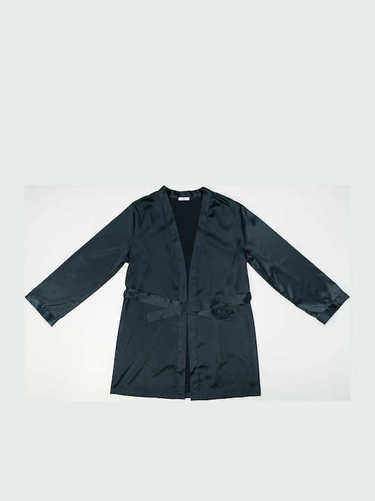 Luna Winter Damen Satin,σατεν Robe Schwarz Prestige