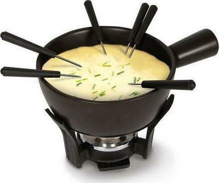 Boska Holland Nero Cast Iron Fondue Pot with Tea Light for 6 Persons Black 20x20cm