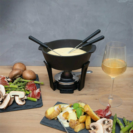 Boska Holland Nero Cast Iron Fondue Pot with Tea Light for 4 Persons Black 16.6x16.5x6cm