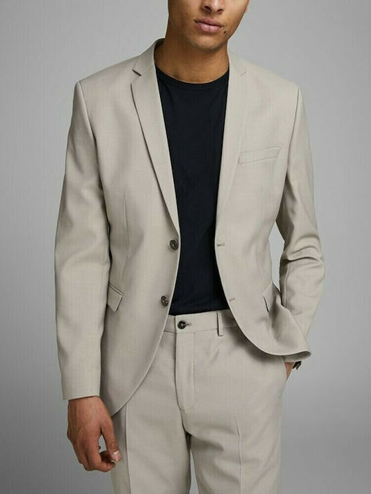 Men's Winter Suit Jacket Slim Fit Beige