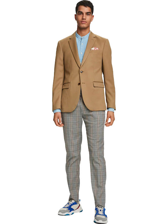 Men's Winter Suit Jacket Regular Fit Brown
