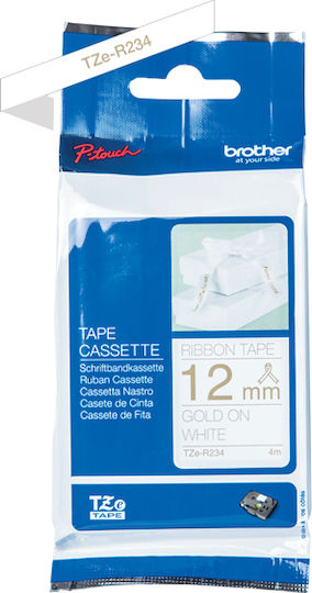 Brother Ταινία Ετικετογράφου 4m x 12mm σε Χρυσό Χρώμα Συμβατή με Brother TZe/TZ