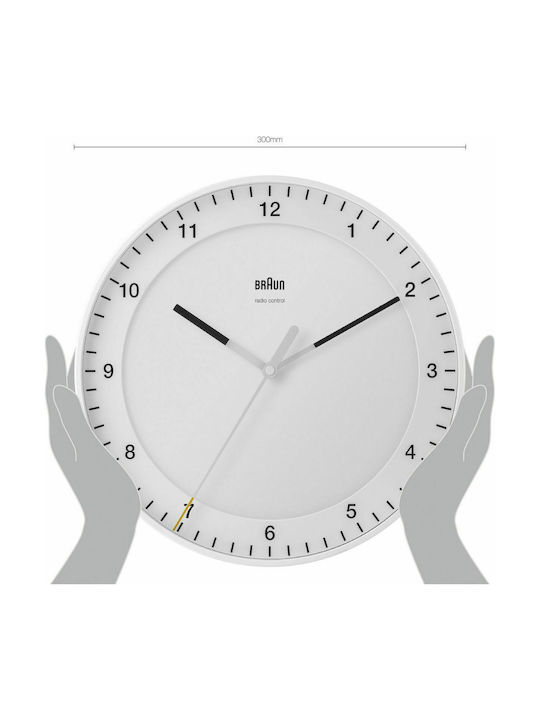 Braun BC 17 W-DCF Часовник На Стена Стъклен Бял Ø17см