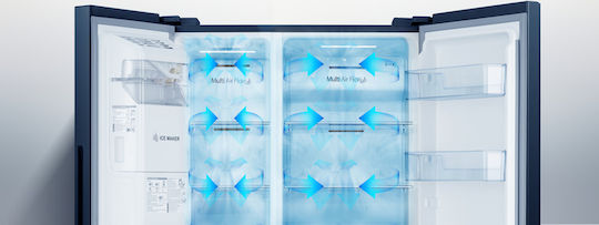 Hisense Side-by-Side Kühlschrank 562Es Total NoFrost H179.3xB90.8xT68.7cm. Schwarz RS694N4TFE