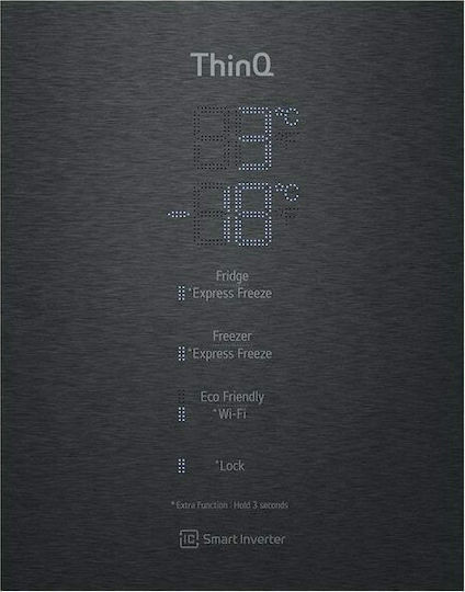 LG Ψυγειοκαταψύκτης 462lt Total NoFrost Υ185xΠ70.5xΒ74εκ. Μαύρος GBB569MCAMB