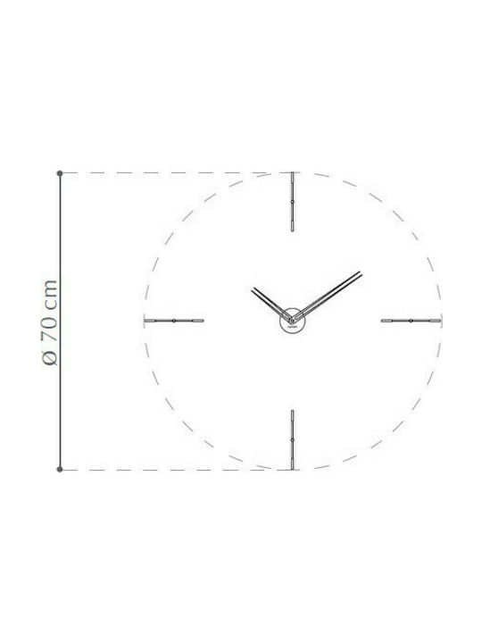 Nomon Mini Merlin N Wall Clock Metallic