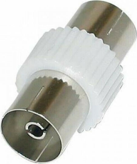Konverter Koaxial weiblich zu Koaxial weiblich Weiß 1Stück 01.104.0054