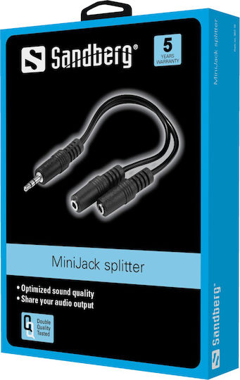 Sandberg 502-16 Converter 3.5mm male to 3.5mm 2x female 1pcs
