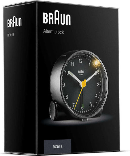 Braun Bc01bw Επιτραπέζιο Ρολόι με Ξυπνητήρι Μαύρο 67005