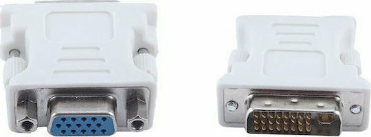 Μετατροπέας DVI-I male σε VGA female White Λευκό 1τμχ