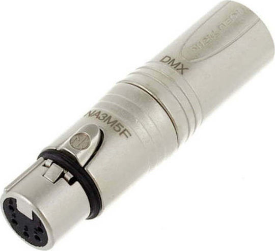 Neutrik NA3M5F Μετατροπέας XLR male σε XLR female Ασημί 1τμχ