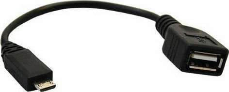 Black Converter micro USB male to USB-A female 1pcs