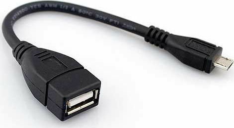 Black Converter micro USB male to USB-A female 1pcs