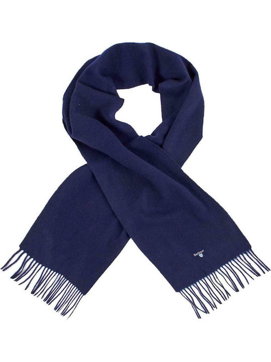 Plain Lambswool Men's Wool Scarf Blue