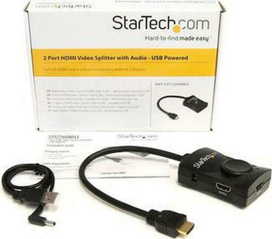 StarTech ST122HDMILE Μετατροπέας USB-A male σε HDMI 2x female 1τμχ