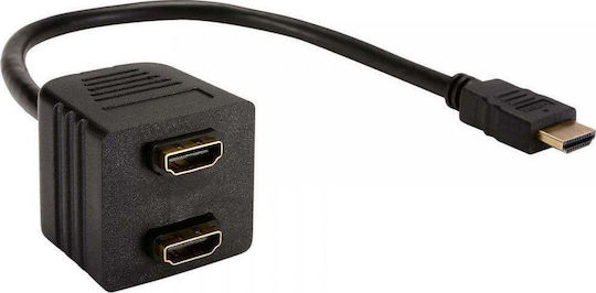 Μετατροπέας HDMI male σε HDMI 2x female 1τμχ 100038