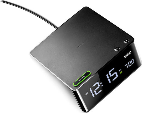 Braun Безшумен Масов Дигитален Часовник LED с Будилник Черен BNC016BKEU