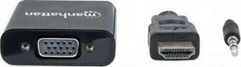 Manhattan HDMI to VGA Converter 3.5mm / HDMI Male to VGA Female 1 Piece