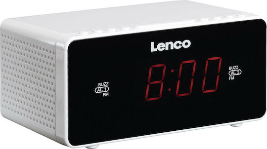 Lenco CR510W Tischuhr Digital Weiß CR-510