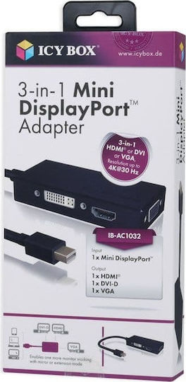 Icy Box IB-AC1032 Μετατροπέας mini DisplayPort male σε HDMI / VGA / DVI-D female