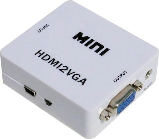 Artsound Μετατροπέας HDMI female σε 3.5mm / VGA female Λευκό 1τμχ