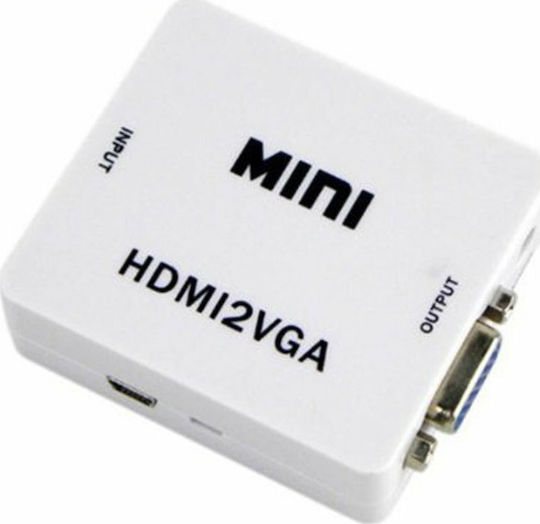 Artsound Μετατροπέας HDMI female σε 3.5mm / VGA female Λευκό 1τμχ
