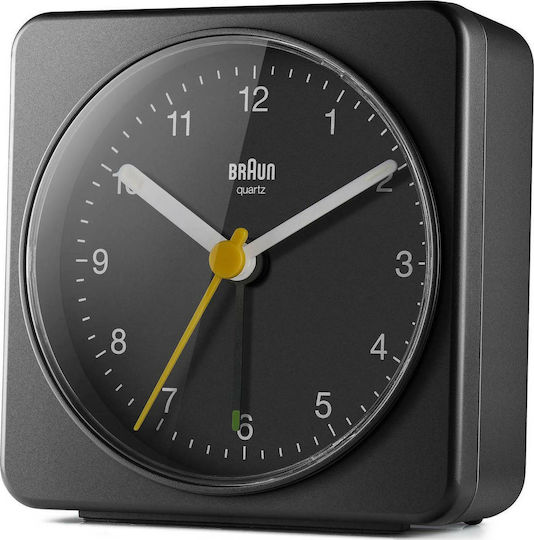 Braun Безшумен Масов Часовник с Индикатори Пластмасов с Будилник Черен BC03B