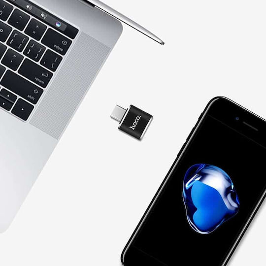 Hoco UA5 Конвертор USB-C мъжки към USB-A женски Черен 1бр