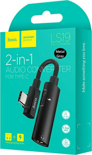 Hoco LS19 Konverter USB-C männlich zu 3.5mm / USB-C weiblich 1Stück
