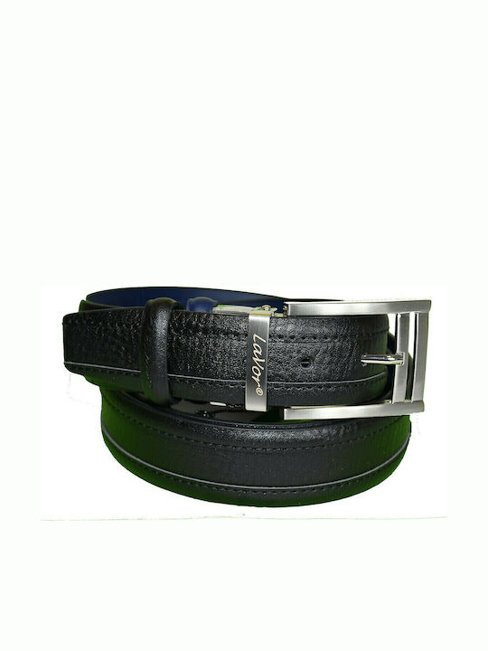 Ανδρική Ζώνη Δερμάτινη Διπλής Όψης Black / Navy