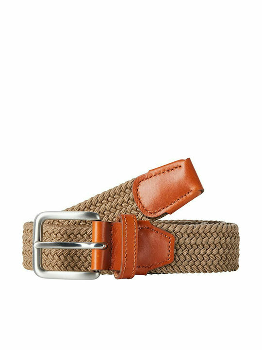 Еластична Мъжки Колан Knitted Beige/Brown