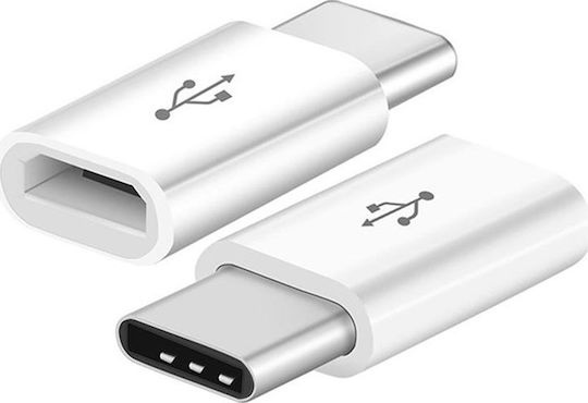 V-TAC V-TAC USB-C Male to Micro USB Female Converter White Pieces 1