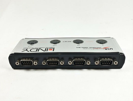 Lindy 42858 Μετατροπέας USB-B female σε Serial male Ασημί